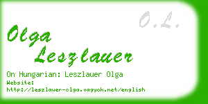 olga leszlauer business card